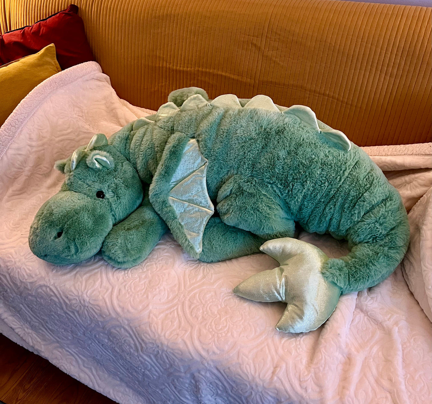 PREORDER - Jumbo Green Clover Snuggle Dragon Familiar Plushie - 59 inches