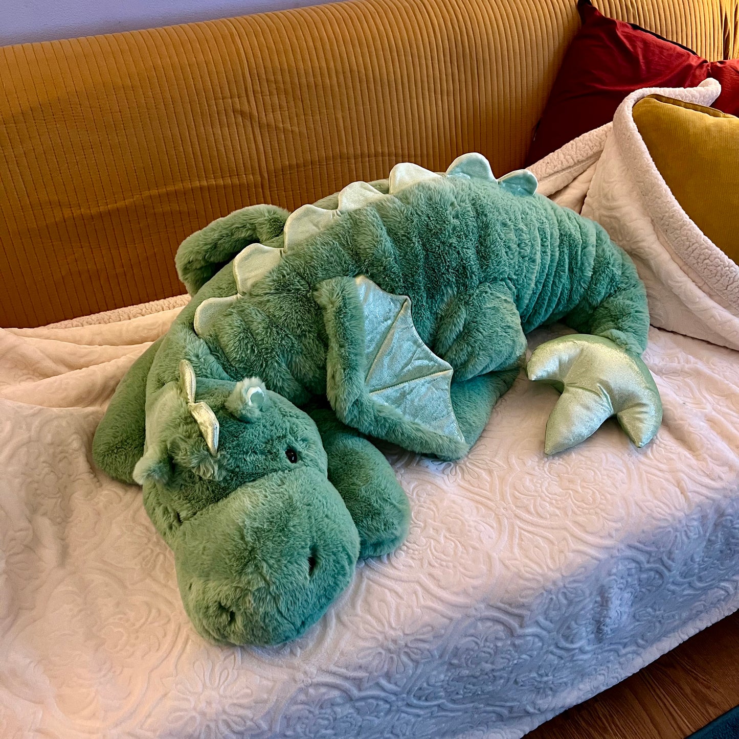 PREORDER - Jumbo Green Clover Snuggle Dragon Familiar Plushie - 59 inches
