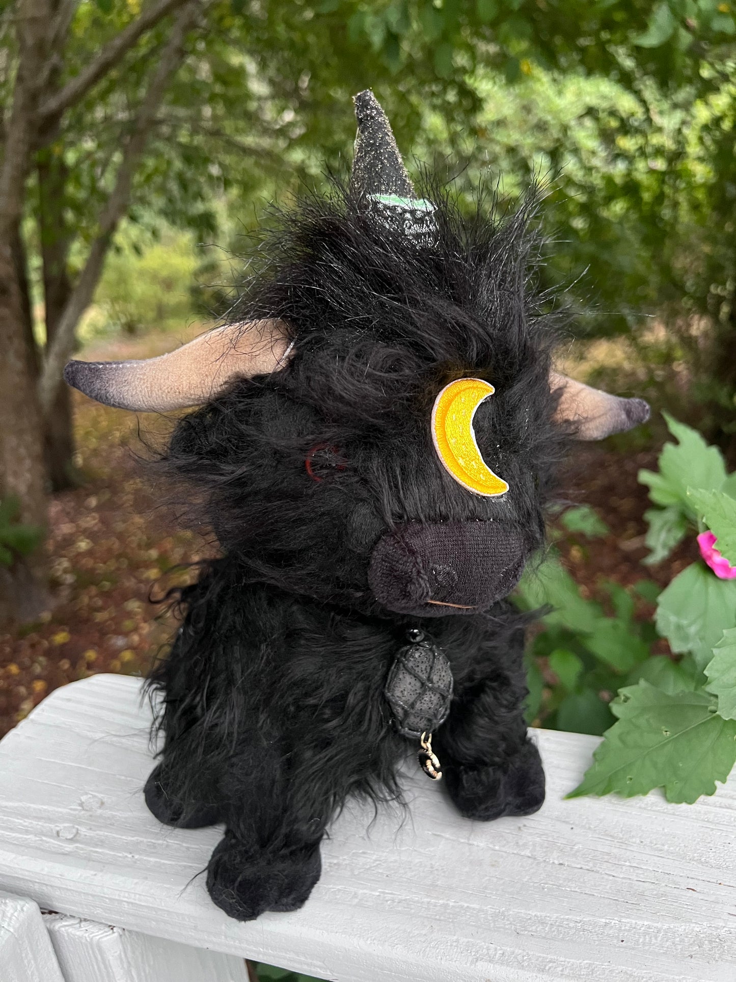 READY TO SHIP - Witches Brew Moon Moo Cow Plushie Familiar