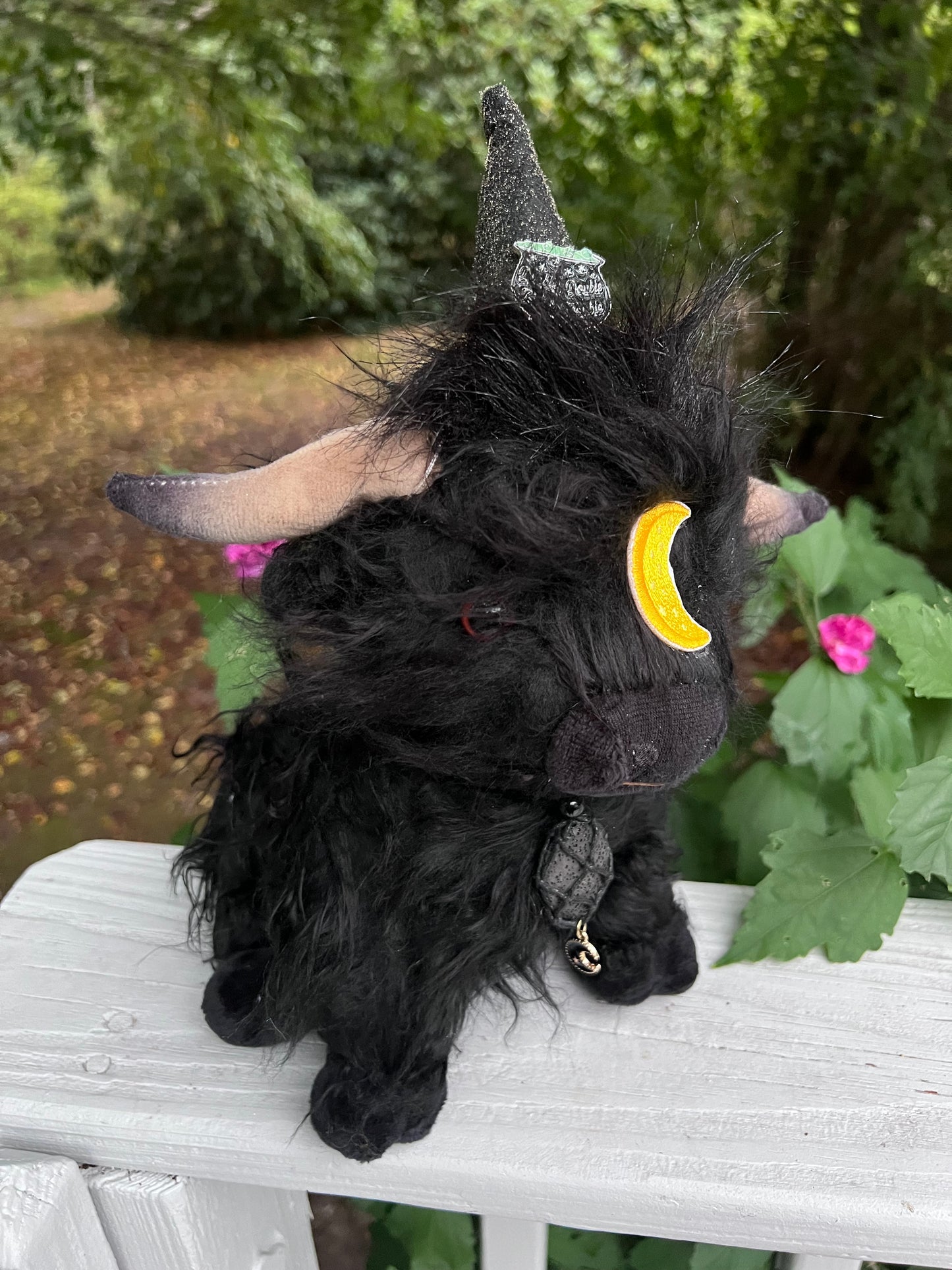 READY TO SHIP - Witches Brew Moon Moo Cow Plushie Familiar